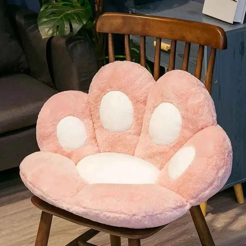 Coussin de Sol Kawaii en Peluche – Patte de Chat Mignonne