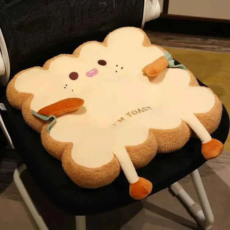 Coussin Décoratif Toast 40x40 cm – Peluche Moelleuse pour Canapé ou Chaise