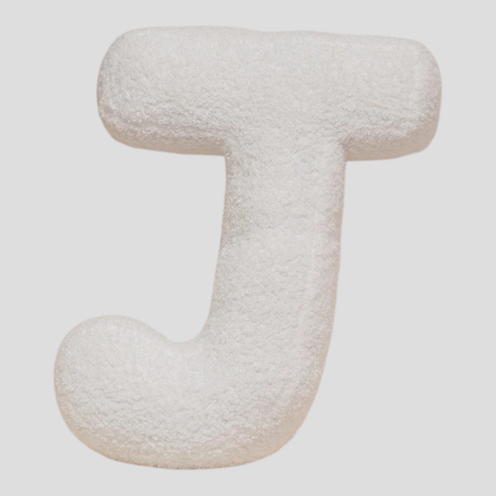 Coussin Lettre en Peluche Coton – Alphabet Décoratif Blanc, 40 Cm
