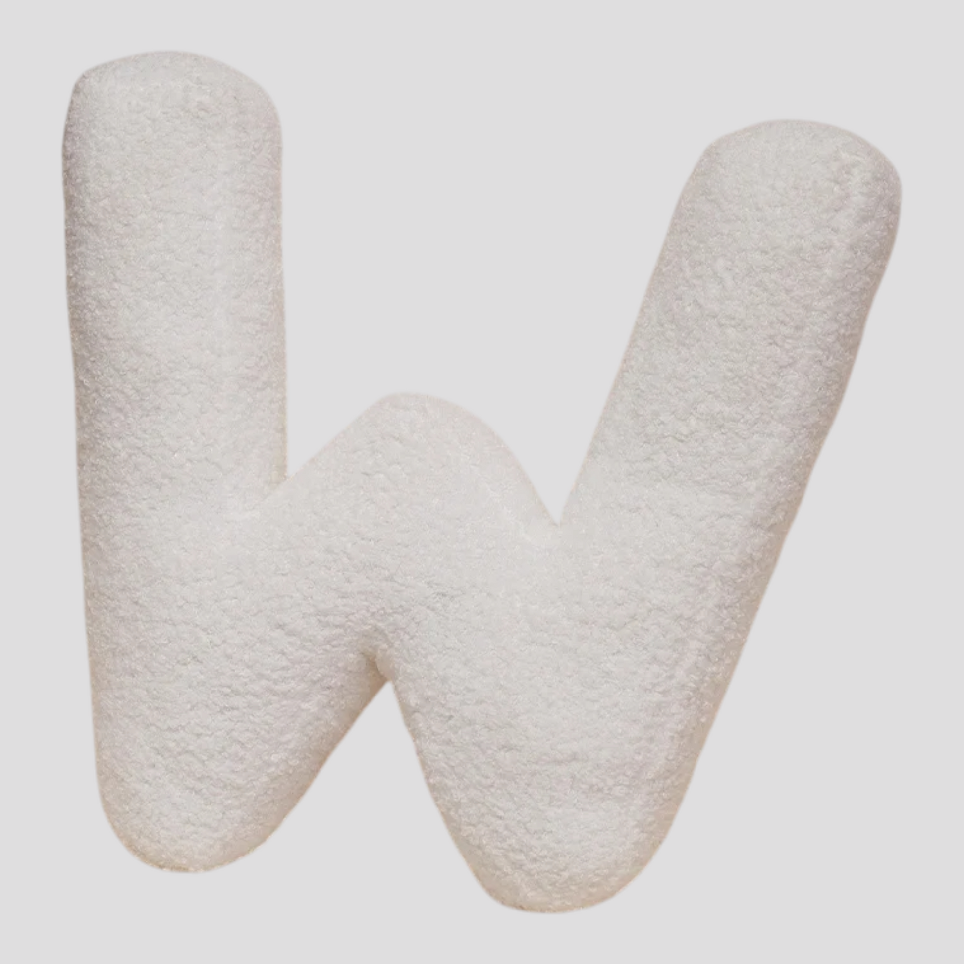 Coussin Lettre en Peluche – Alphabet Décoratif Blanc – 40 cm