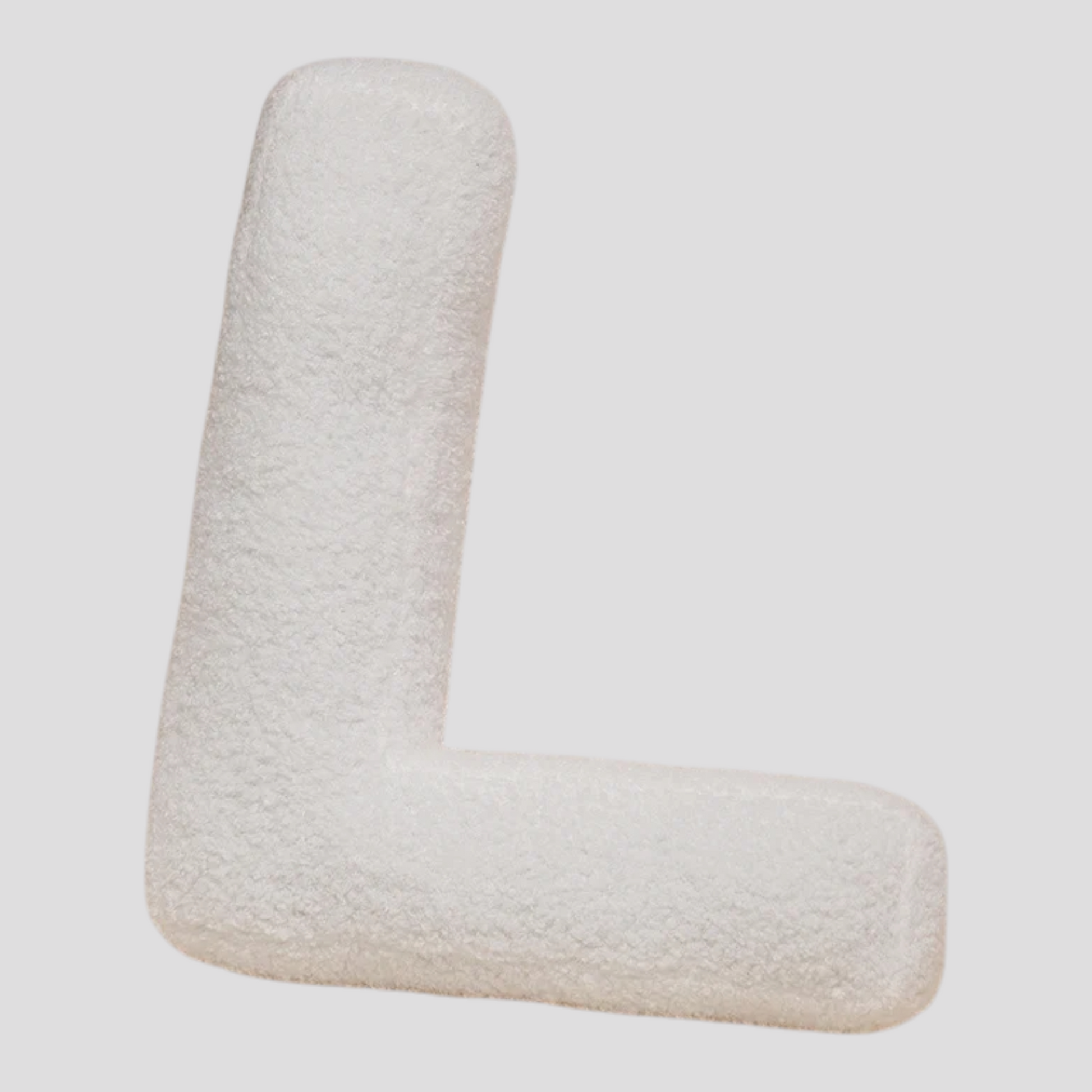 Coussin Lettre en Peluche Coton – Alphabet Décoratif Blanc, 40 Cm