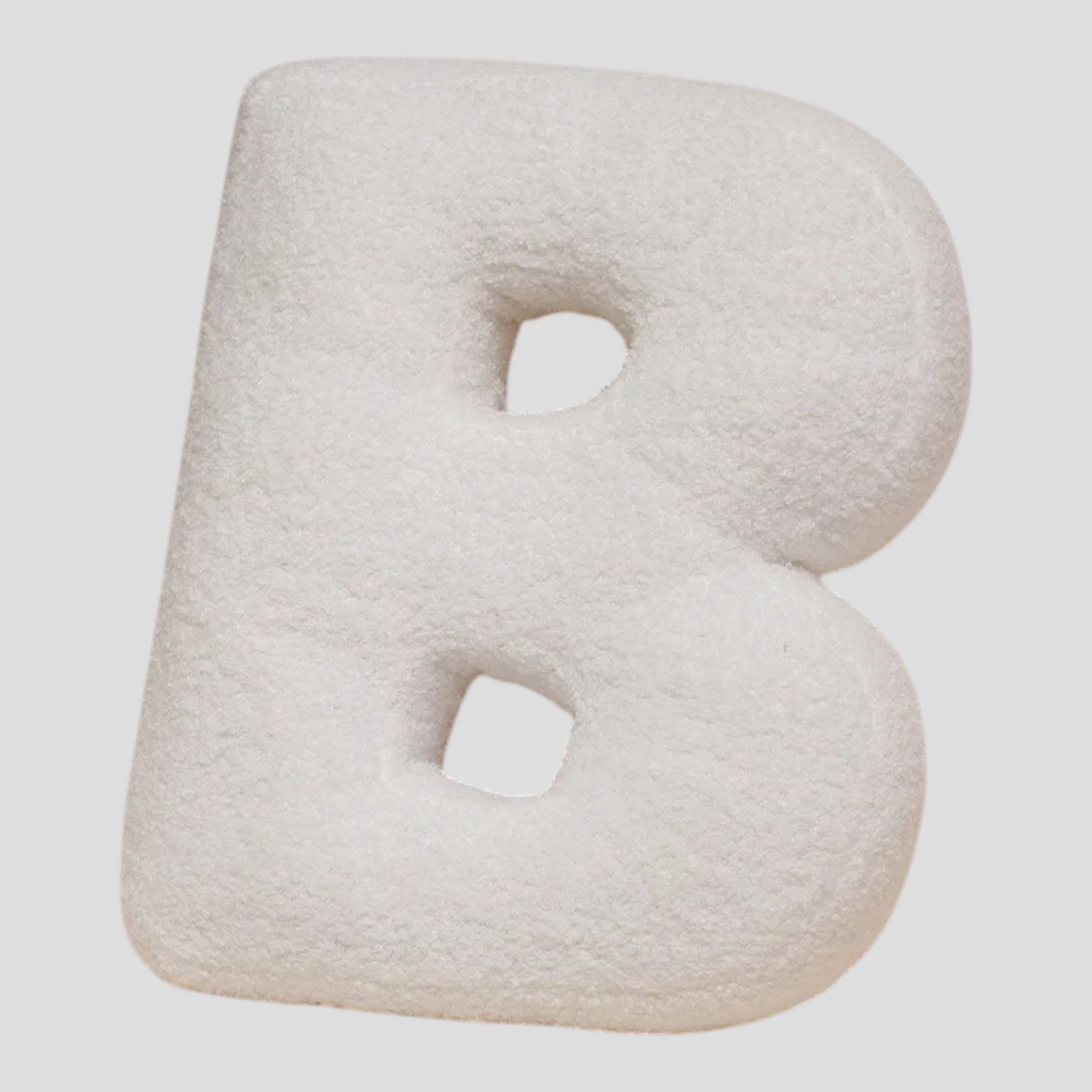 Coussin Lettre en Peluche – Alphabet Décoratif Blanc – 40 cm