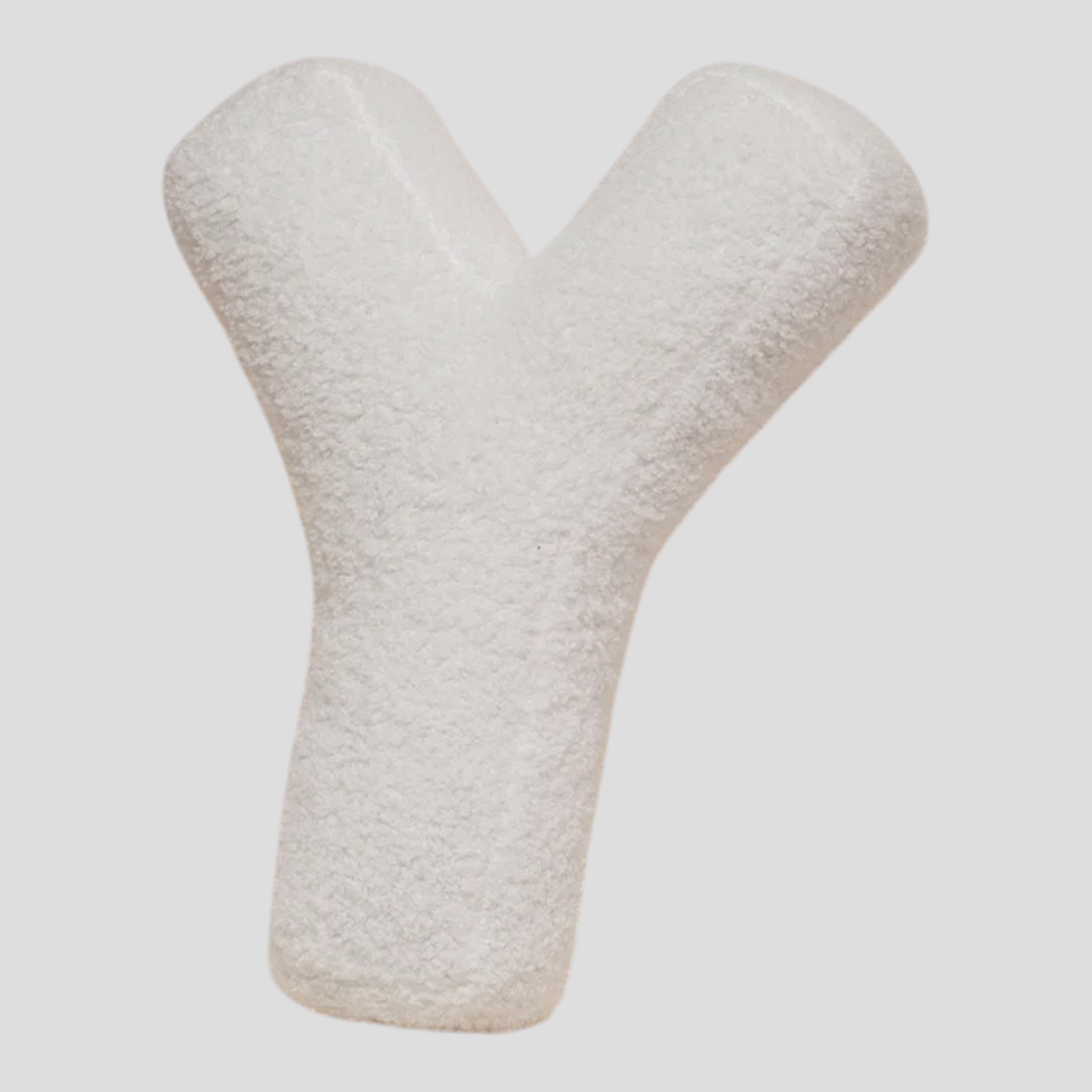 Coussin Lettre en Peluche Coton – Alphabet Décoratif Blanc, 40 Cm