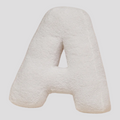 Plüsch-Buchstabenkissen aus Baumwolle – dekoratives Alphabet Weiß, 40 cm