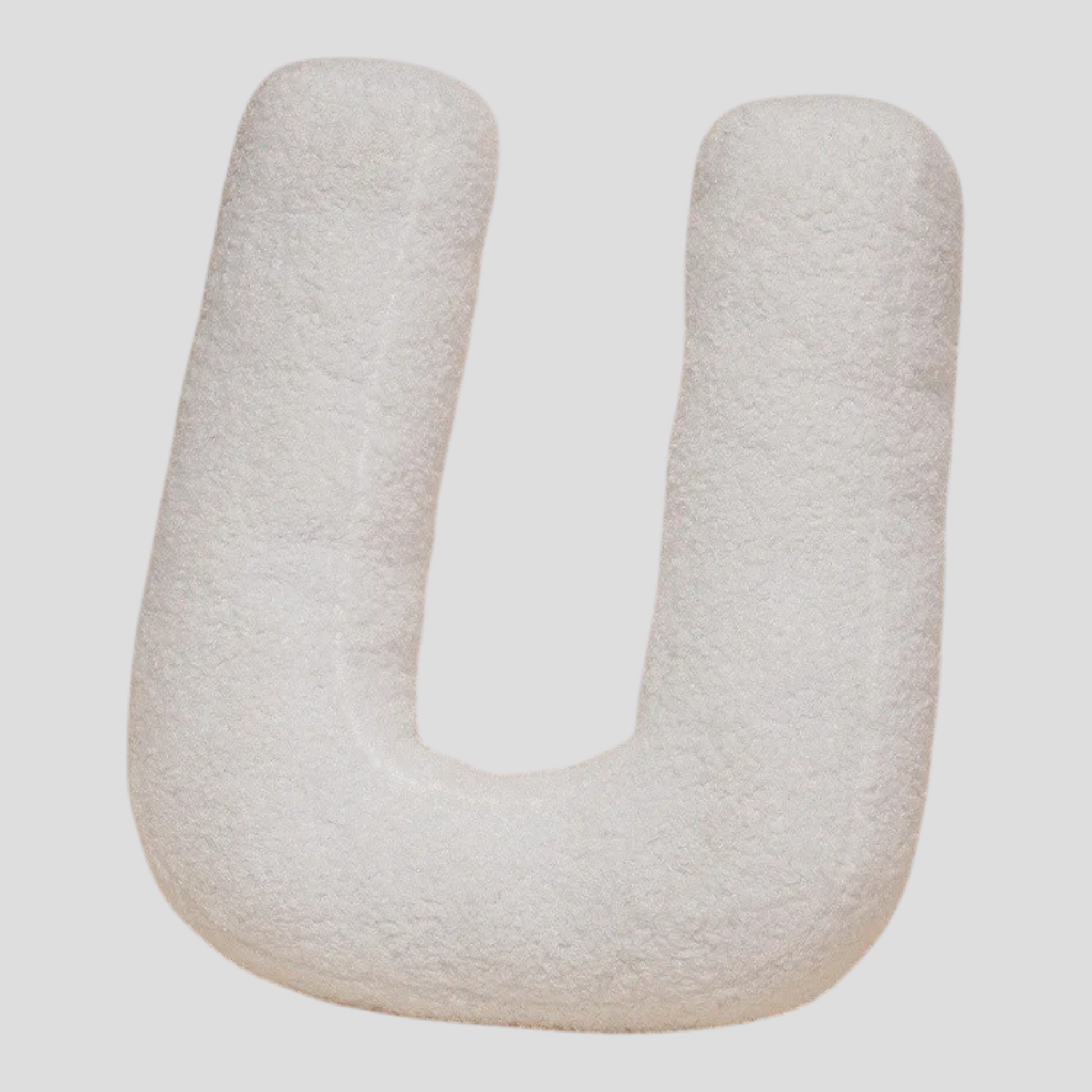 Coussin Lettre en Peluche Coton – Alphabet Décoratif Blanc, 40 Cm