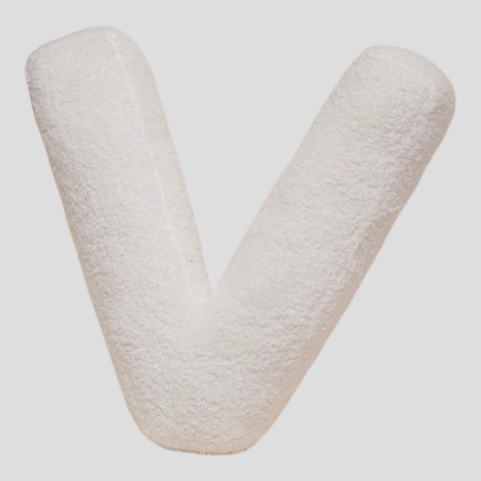 Coussin Lettre en Peluche Coton – Alphabet Décoratif Blanc, 40 Cm