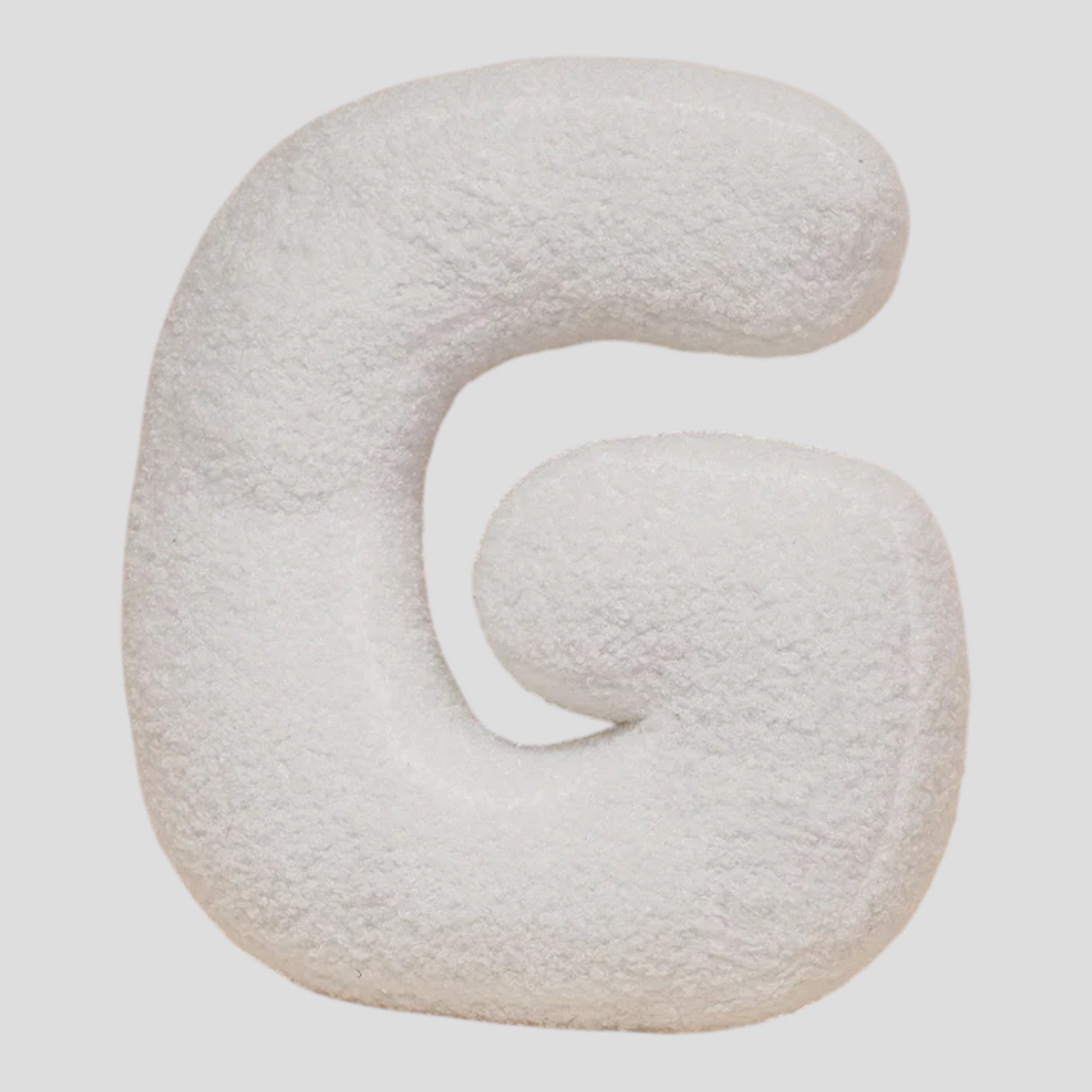 Coussin Lettre en Peluche – Alphabet Décoratif Blanc – 40 cm