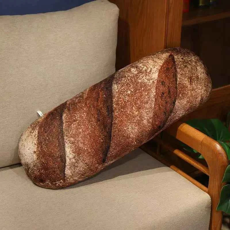 Coussin en Peluche Forme de Pain – Décoratif, Doux et Original – 50/70 cm