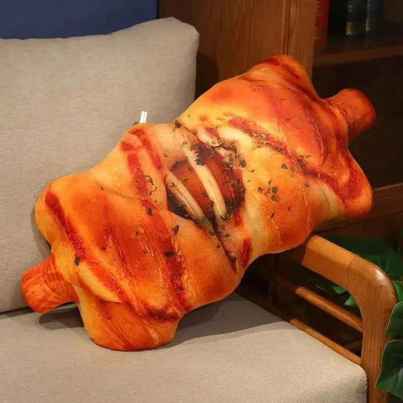 Coussin en Peluche Forme de Pain – Décoratif, Doux et Original – 50/70 cm