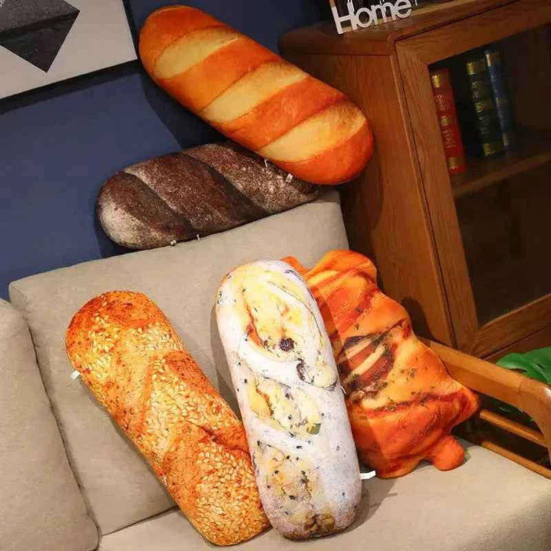 Coussin en Peluche Forme de Pain – Décoratif, Doux et Original – 50/70 cm