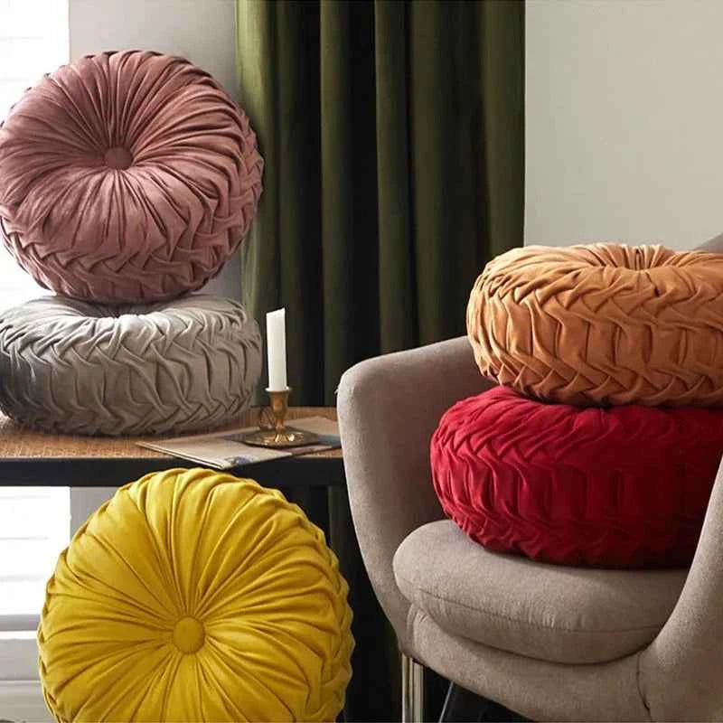 Coussin Plissé 3D Velours pour Bureau