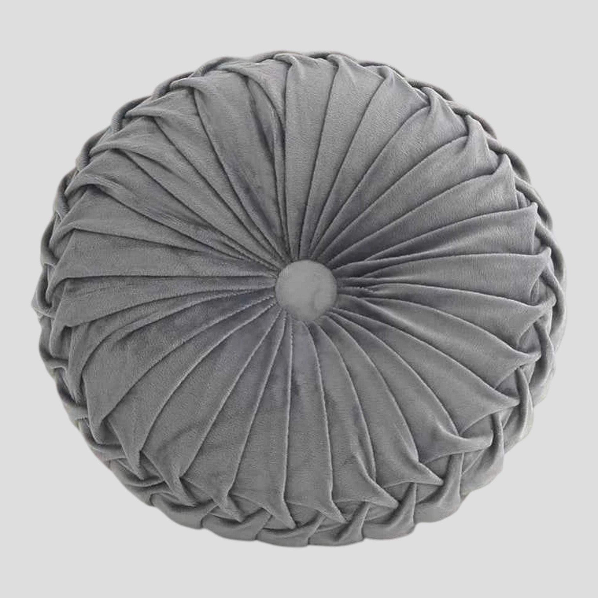 Coussin Rond Plissé 3D en Velours – 3 cm – Déco Canapé ou Bureau