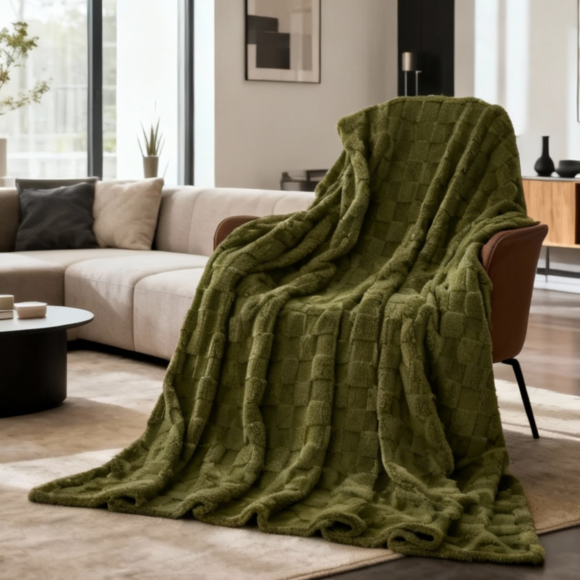 Couverture à Carreaux Douce et Confortable