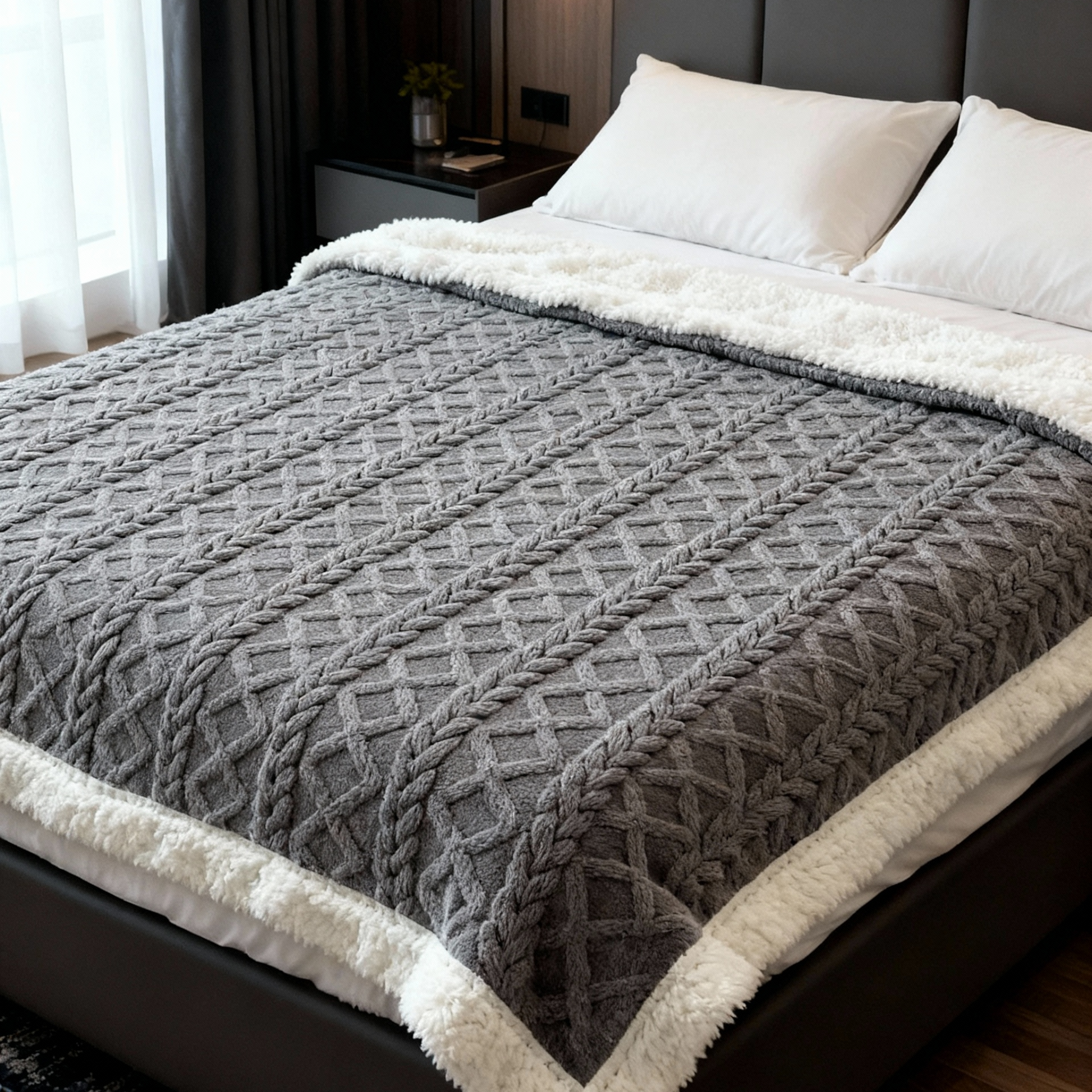 Couverture Lestée en Tissu Jacquard Élégant