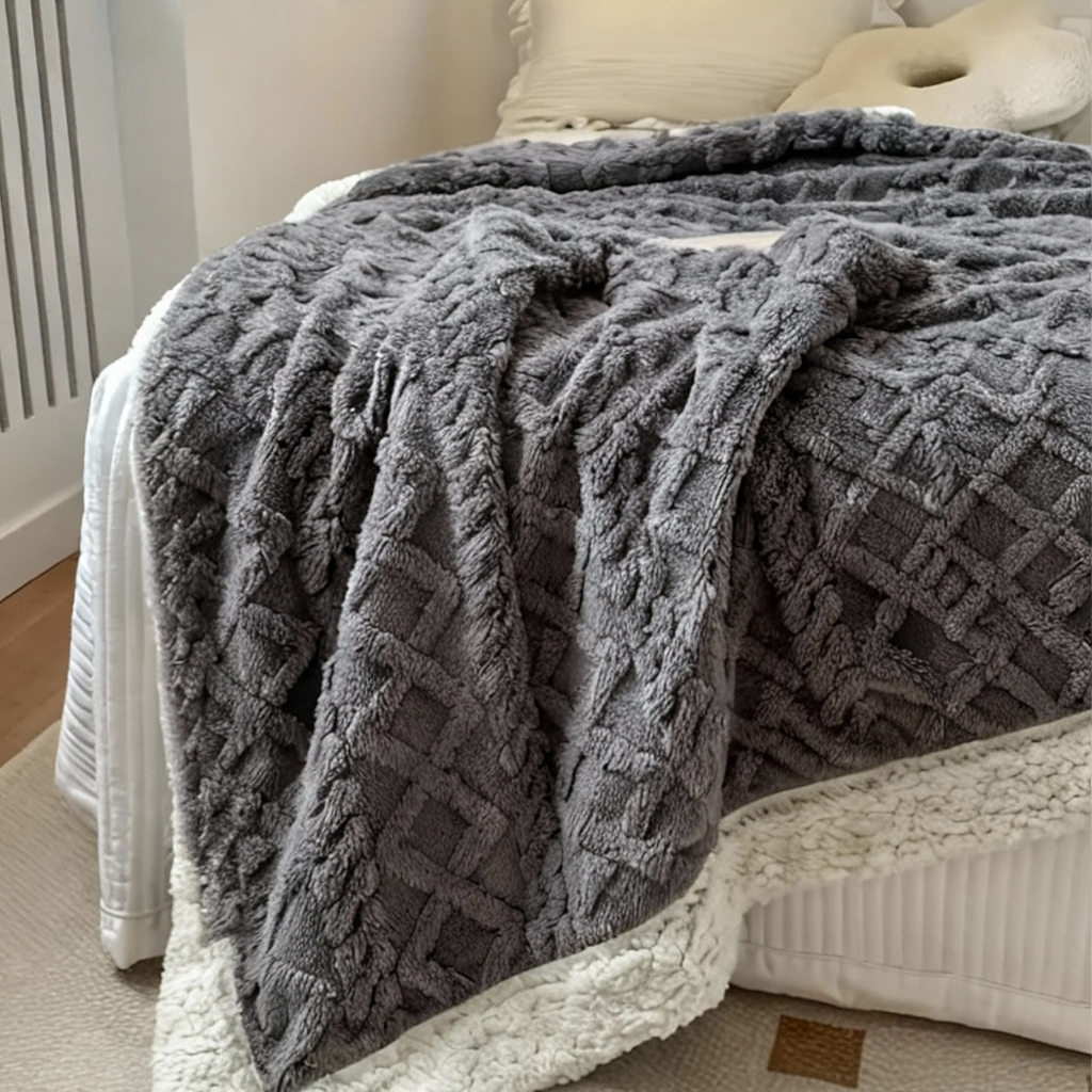 Couverture Lestée en Tissu Jacquard Élégant