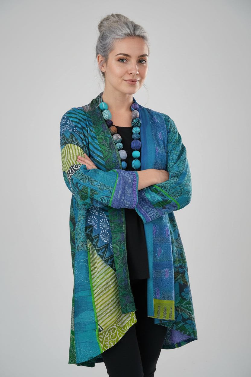 Cardigan Femme Élégeant Col Montant Coton