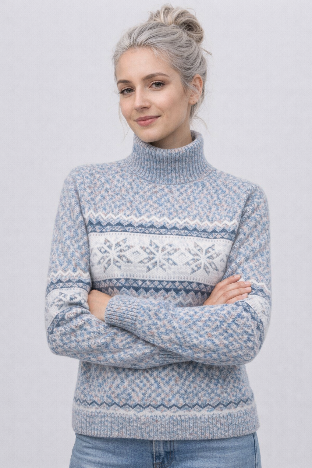 Vintage Weihnachts-Pullover Damen weich & warm gestrickt, originelles Muster – ideal für Feste