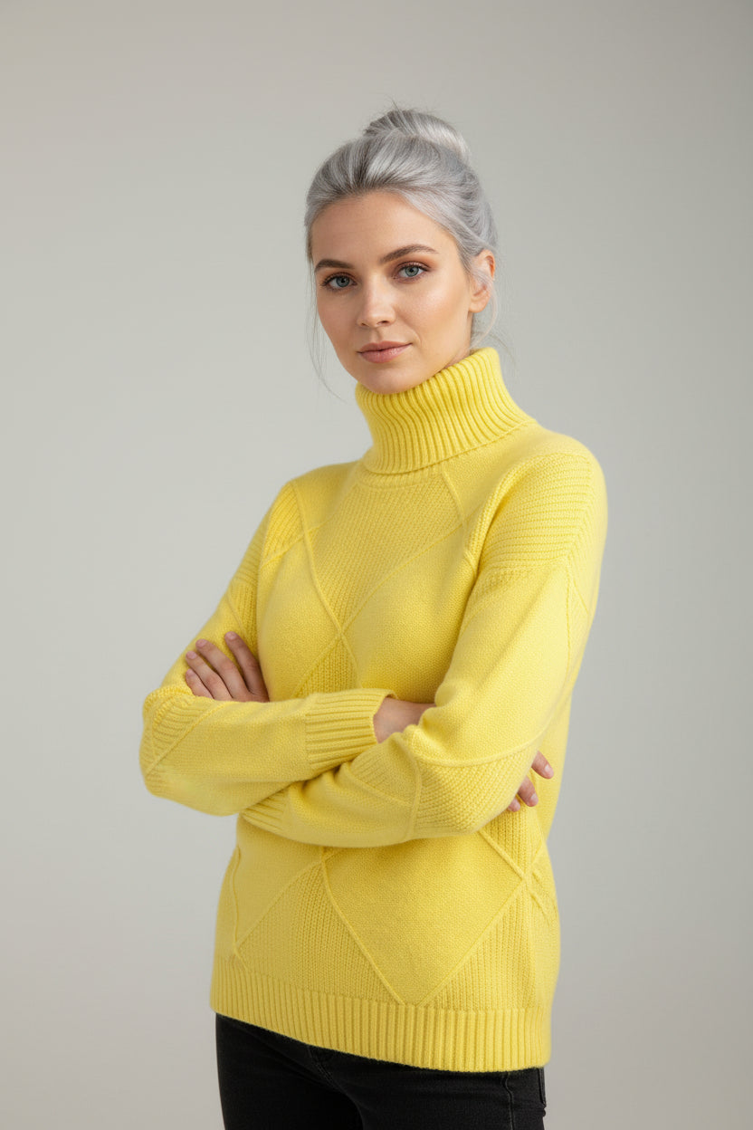 Pull Femme Col Roulé Confortable Garde-Robe Féminine