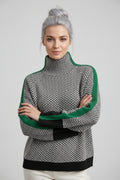 Damenpullover mit Polyester-Streifen Modischer eleganter Büro-Stil