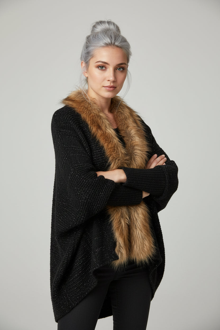 Cardigan Femme à Col Long
