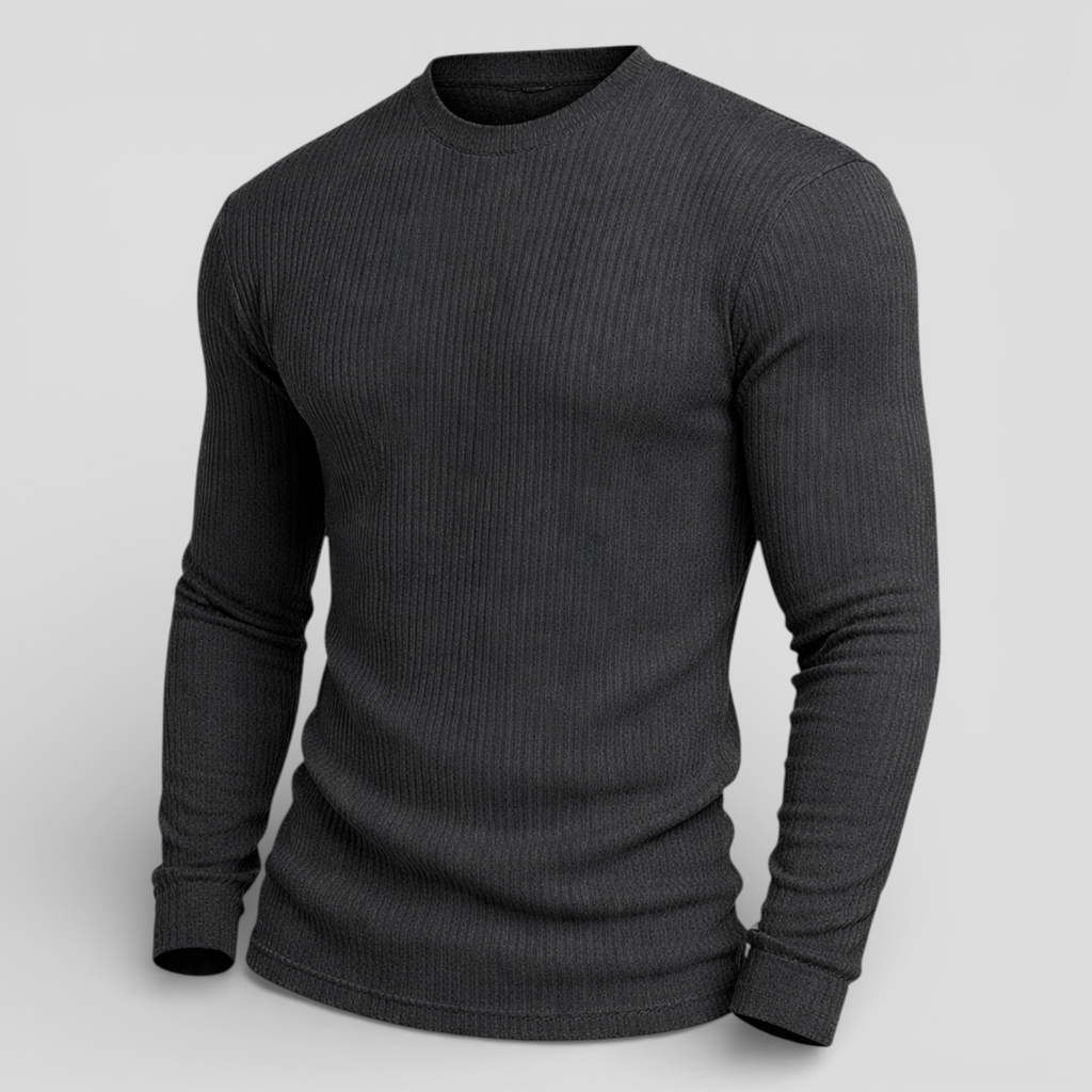 Herren Slim Fit Rippstrickpullover Bequeme Herrenmode