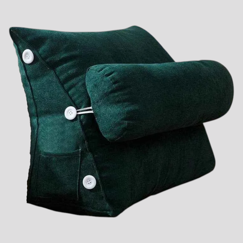 Coussin de Lecture Triangulaire en Peluche – Soutien Dos et Lombaires