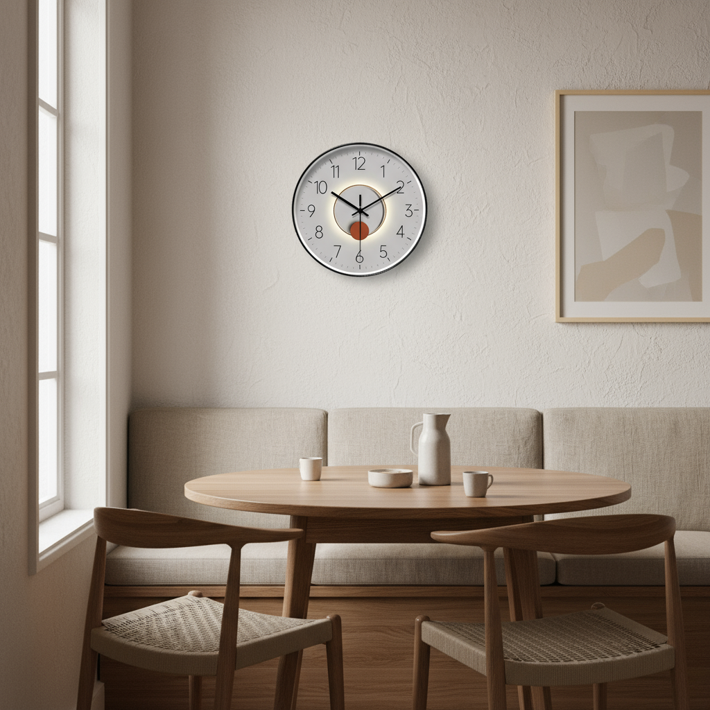 Horloge Murale Ronde Silencieuse avec Balancier – Design Moderne, 30 cm