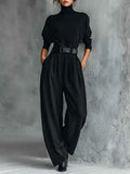 Damen Tailleur-Set mit schwarzer Baumwollhose