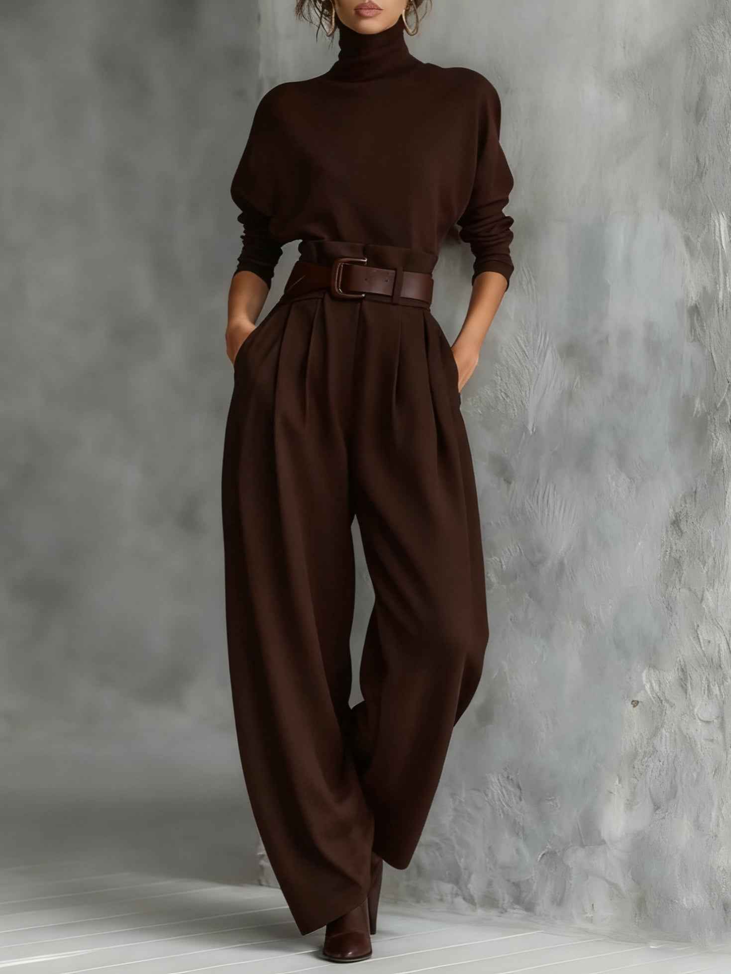 Ensemble Femme Chic Tailleur Pantalon Noir 1