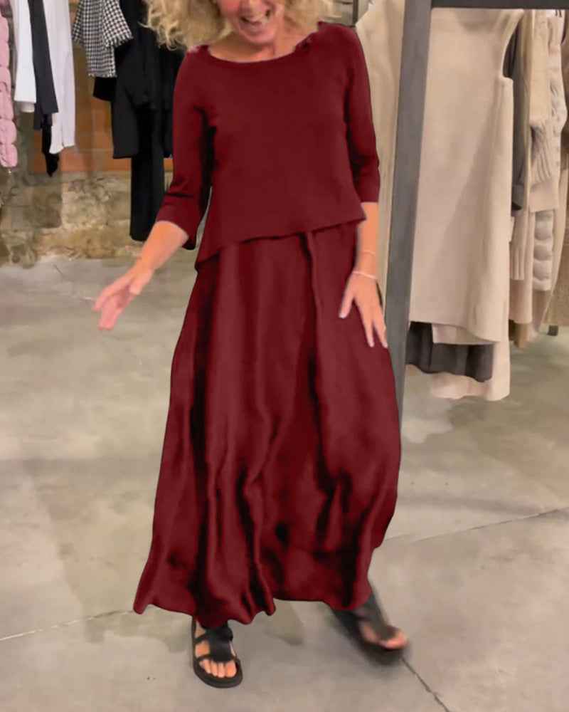 Ensemble Femme Élégant Haut et Robe 1