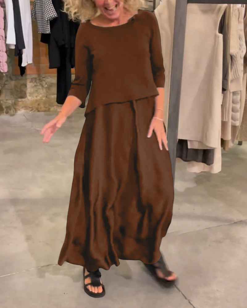 Ensemble Femme Élégant Haut et Robe 2