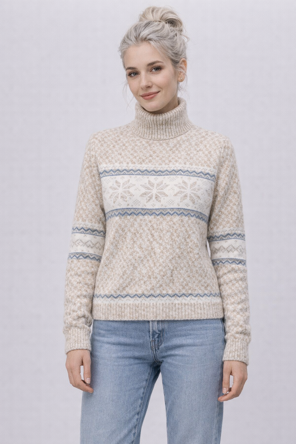 Vintage Weihnachts-Pullover Damen weich & warm gestrickt, originelles Muster – ideal für Feste