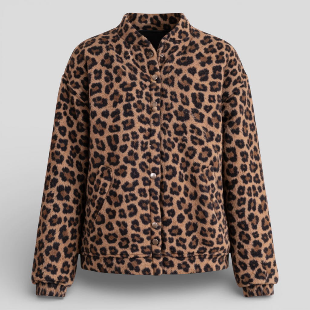 Tendens Komfortabel Leopardjakke til Kvinder