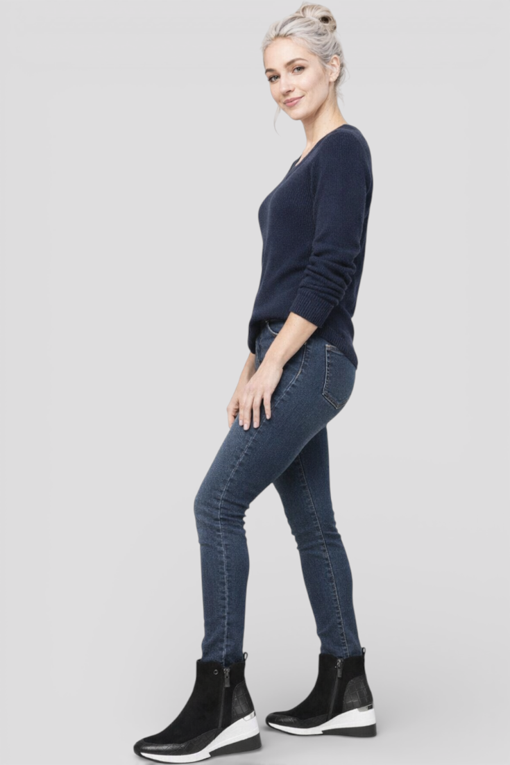 Bottes Noires Femme à Semelle Compensée Cuir