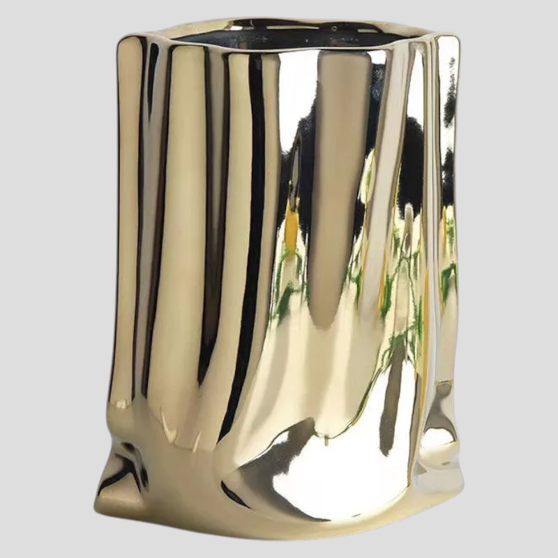 Dekorativer silberner Keramikvase Wohnaccessoire