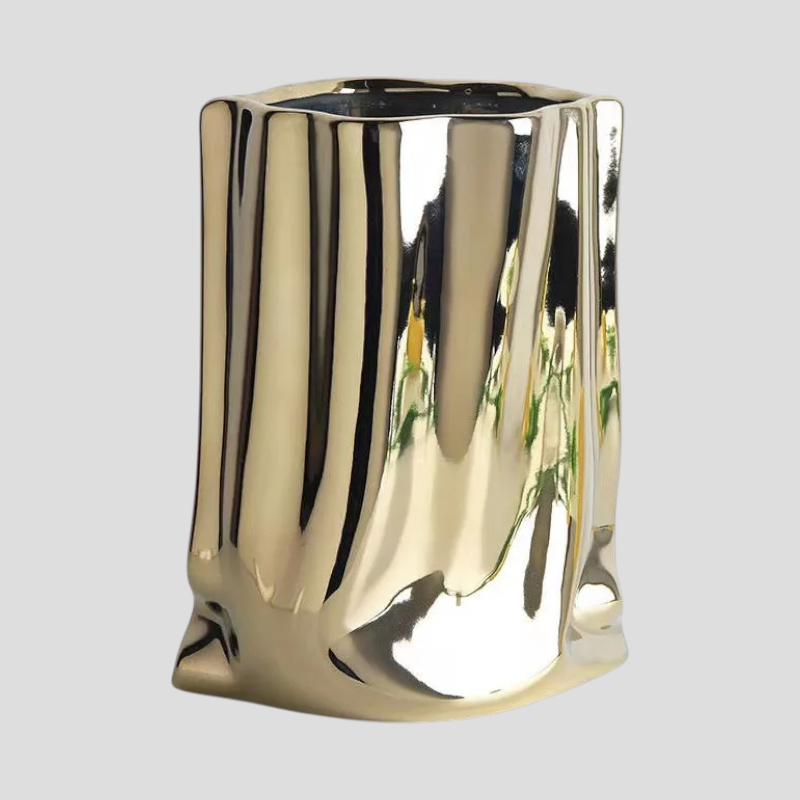 Dekorativer silberner Keramikvase Wohnaccessoire