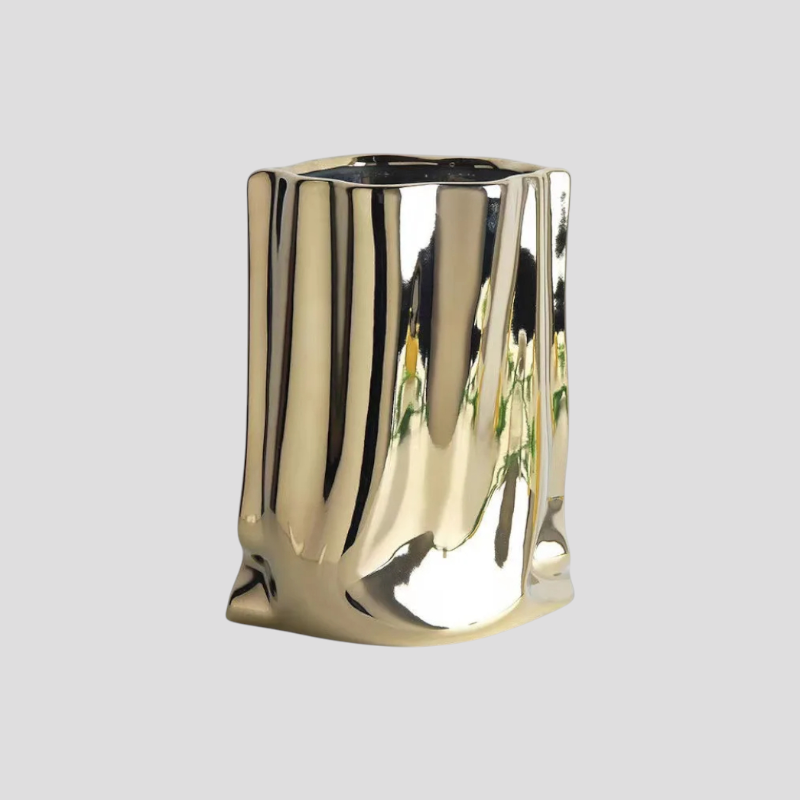 Dekorativer silberner Keramikvase Wohnaccessoire