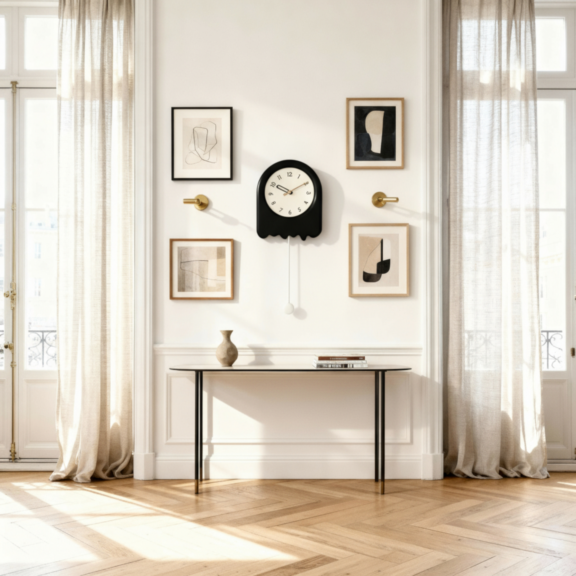 Horloge Murale Ronde en Bois – Style Contemporain, Silencieuse