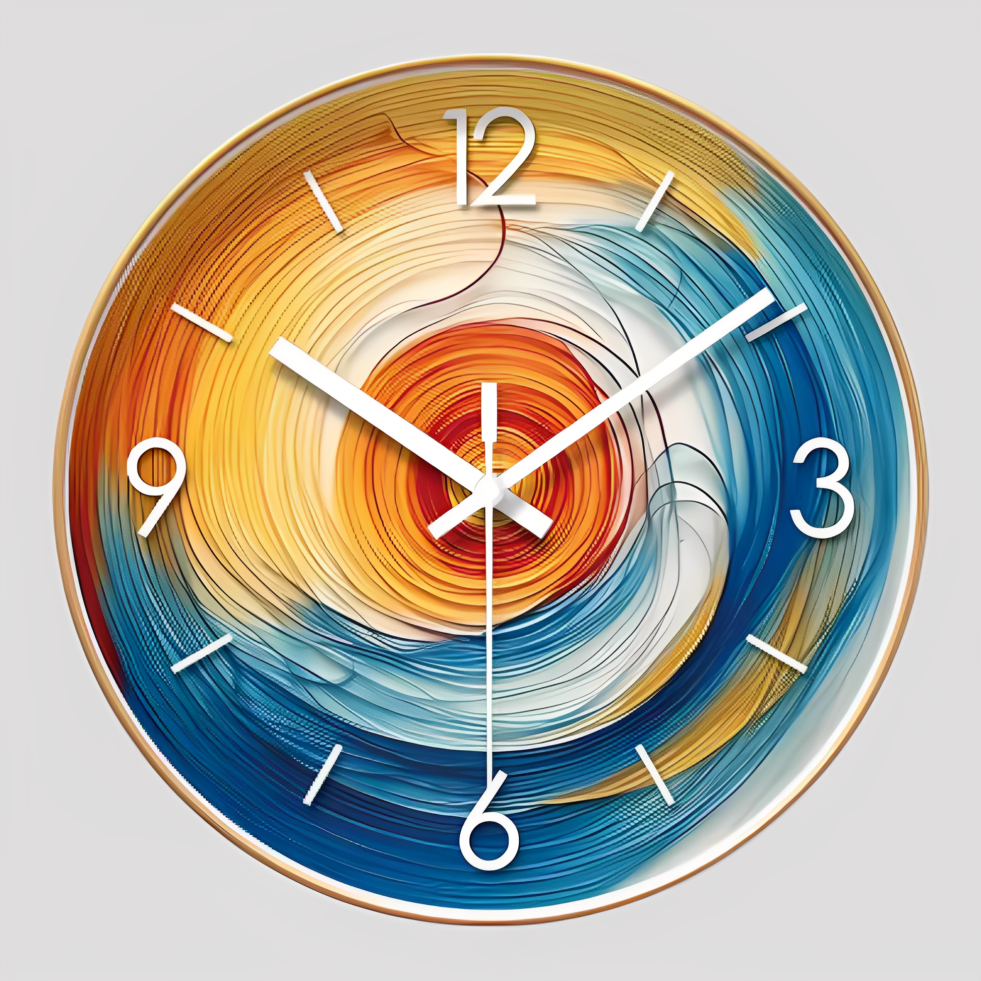 Horloge Murale Abstraite à Spirale Colorée – Design Moderne, 10/12/14 Pouces