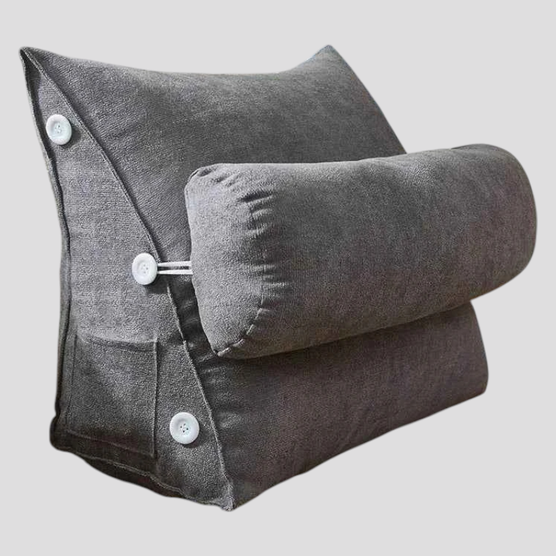 Coussin de Lecture Triangulaire en Peluche – Soutien Dos et Lombaires