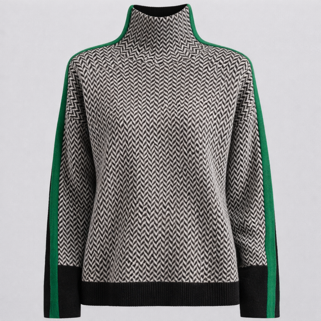 Damenpullover mit Polyester-Streifen Modischer eleganter Büro-Stil