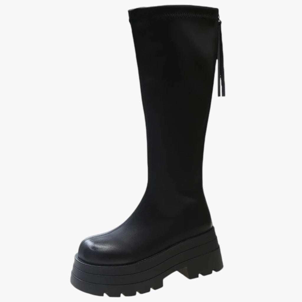 Bottes pour Femmes à la Mode, Tendance avec Fermeture Éclair, Semelle Épaisse et Confort Supplémentaire Au-dessus du Gen Femme