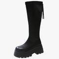 Modische Damenstiefel mit Reißverschluss, dicker Sohle und zusätzlichem Komfort über dem Damenknie
