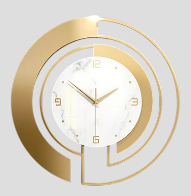 Horloge Murale Design Créative Noir et Doré