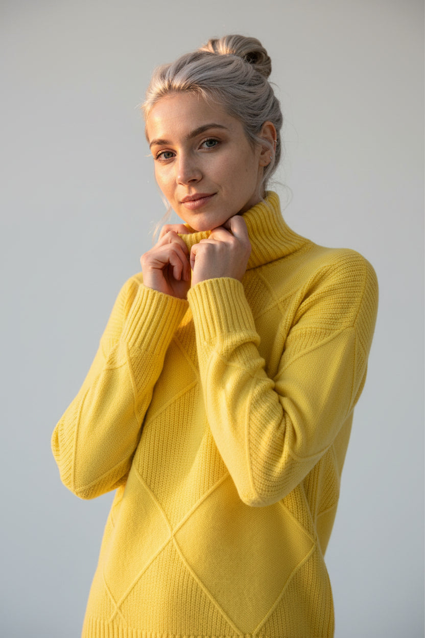 Pull Femme Col Roulé Confortable Garde-Robe Féminine