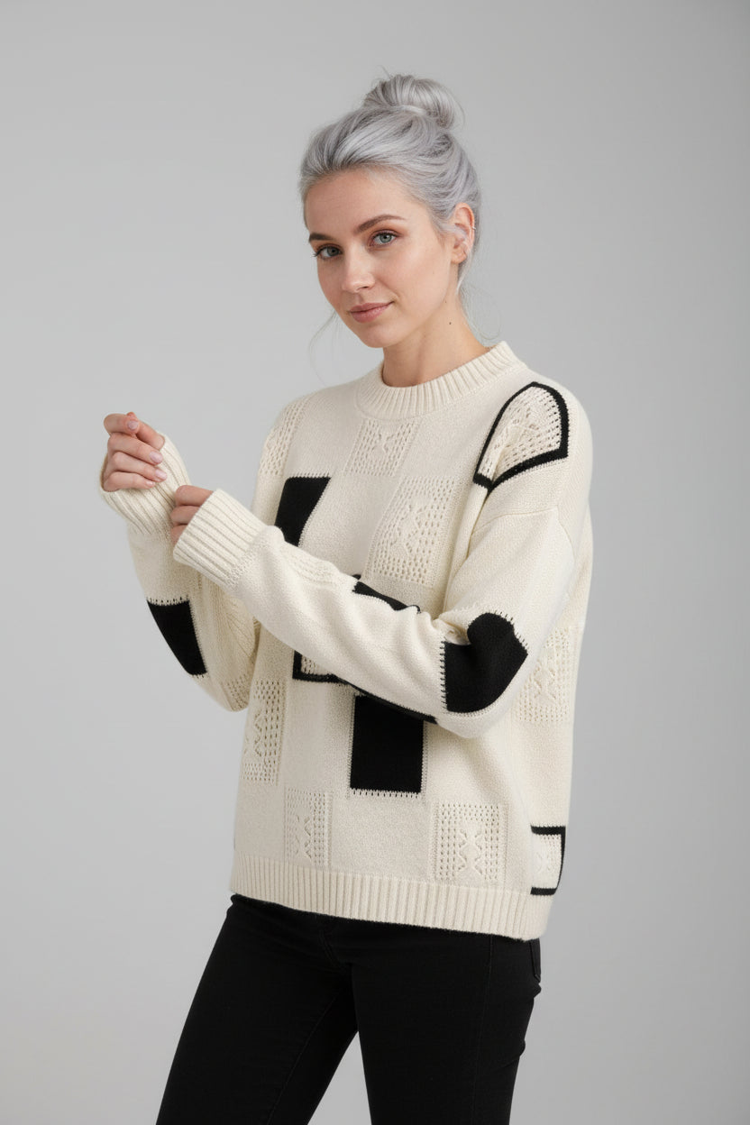 Pull Femme d'Automne Moderne Denim