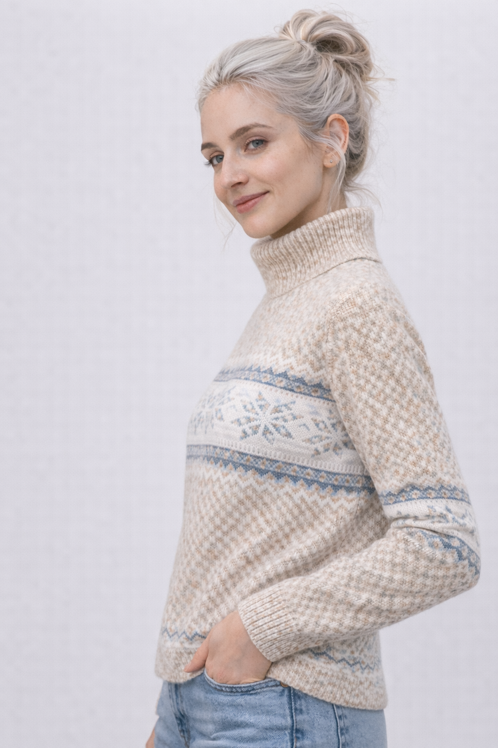 Vintage Weihnachts-Pullover Damen weich & warm gestrickt, originelles Muster – ideal für Feste
