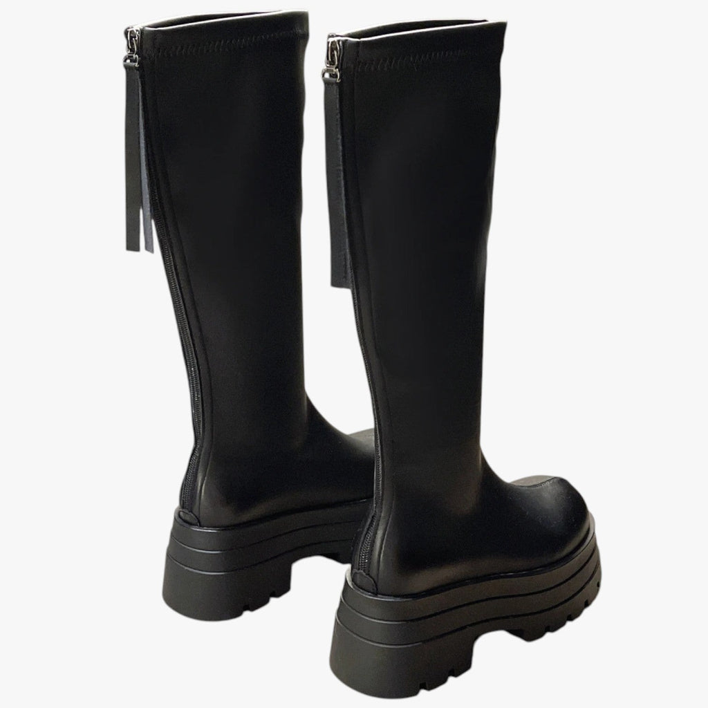 Bottes pour Femmes à la Mode, Tendance avec Fermeture Éclair, Semelle Épaisse et Confort Supplémentaire Au-dessus du Gen Femme