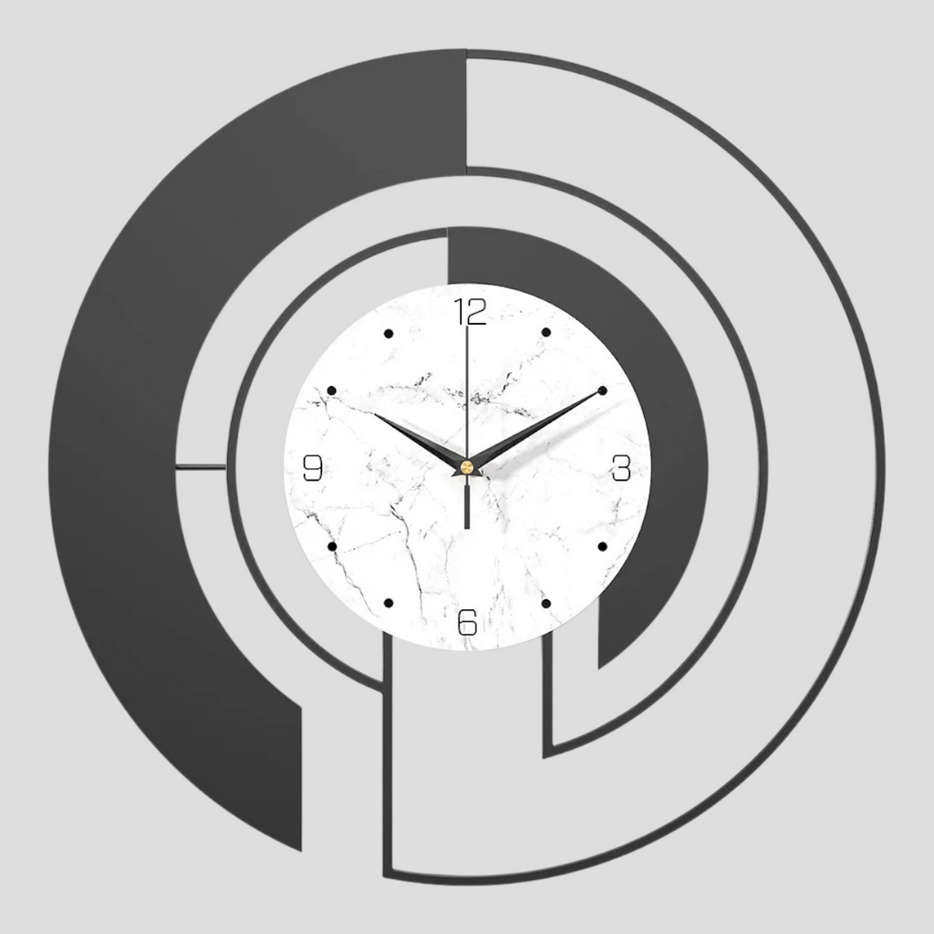 Horloge Murale Design Créative Noir et Doré