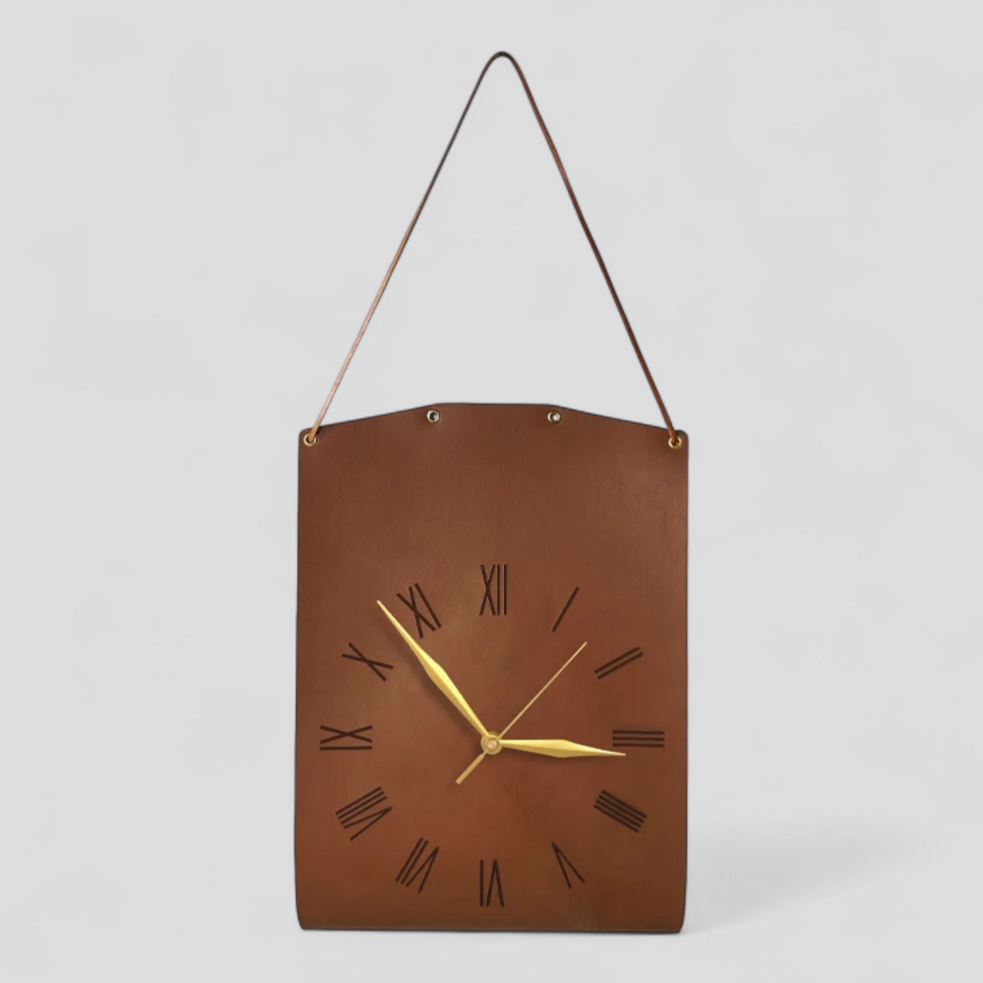 Montre Murale avec Sangle en Simili Cuir – Chiffres Romains